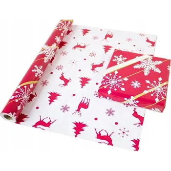 Balící papír Vánoční oboustranný balicí papír na dárky 10 m 43 cm