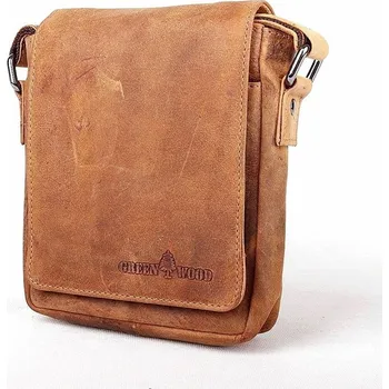Malá pánská kožená crossbody taška GreenWood no. 1048 hnědá