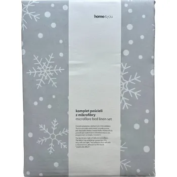 Povlečení POVLEČENÍ HOME&YOU z mikrovlákna s vánočním motivem sněhové vločky 160x200