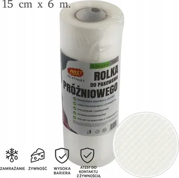 Role 15×6 m – sáčky pro vakuové balení potravin.