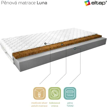 Matrace Matrace Luna Rozměr: 90 x 200 cm, Potah: Medicott Silver