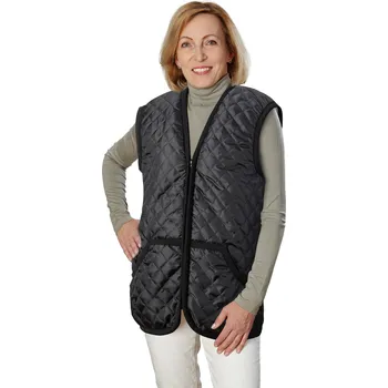 Dámská vesta Wooline Hřejivá vlněná prošívaná vesta s podšívkou, černá Velikost: 2XL