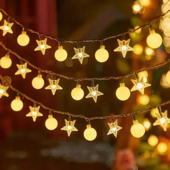 Vánoční dekorace SVĚTELNÝ ŘETĚZ MIX 10 m 80 LED diod ZÁCLONA GIRLANDA VÁNOČNÍ BÍLÁ TEPLÁ