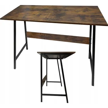 Psací stůl Počítačový psací stůl školní pracovní loft 100x50cm IRON OAK kovová deska dub