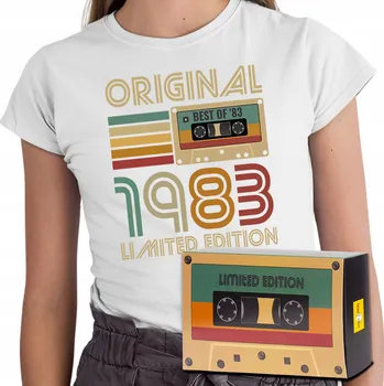 Dámské oblečení Dámské tričko s narozeninovým Dárek Tričko , rok výroby 1983, bílé + XL balení