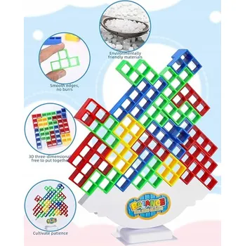 ostatní stavebnice STAVEBNICE KE SKLÁDÁNÍ 48 dílná Hračka Balanční + Karty