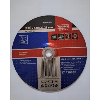 Brusný kotouč Brusný kotouč Modeco vypouklý na broušení oceli 230x6,0x22,23 mm