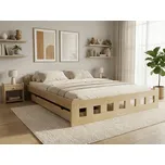 Postel Naomi zvýšená 120 x 200 cm, borovice Rošt: S lamelovým roštem, Matrace: Bez matrace 71304067
