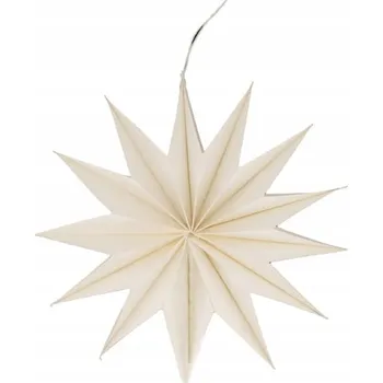 Vánoční ozdoba Bílá papírová závěsná ozdoba na stromeček hvězda eco