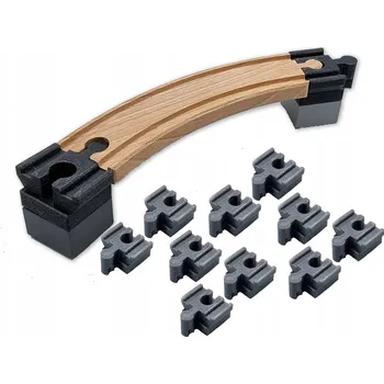 Stavebnice LEGO Adaptér - spojka pro Lego DUPLO a dřevěné vláčkodráhy BRIO IKEA Lillabo 10 Ks