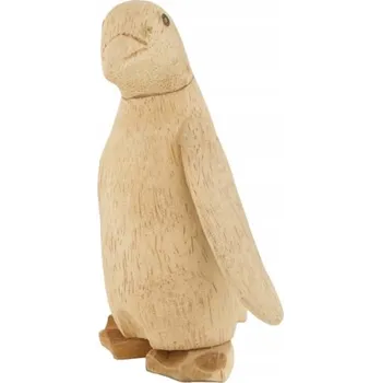 Obraz Dřevěná figurka tučňáka, přírodní dekorace ve stylu boho