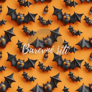 Úplet, Netopýři na dýňové (E) (Top kvalitní úplet Bella digitisk)