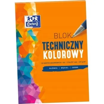 Blok Technický blok OXFORD A4, 10 listů, 225 g, barevný