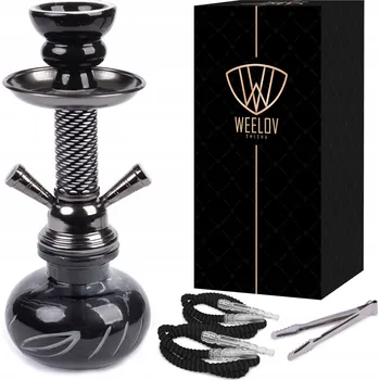 Obraz Vodní dýmka Shisha Skleněná Černá + 2 Hadice