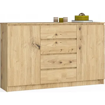 Komoda Komoda Akord dub artisan 160 x 40 x 99 cm, 2 dvířka, 4 zásuvky