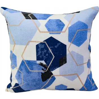 Povlak na dekorativní polštářek Flanelový povlak na polštář 40x40 Geometrický Modrý Výrobce 100% Bavlna