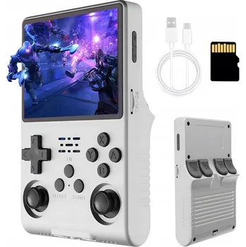 Herní konzole PŘENOSNÁ HERNÍ KONZOLE KIESZONSOLKA R40S PRO 256GB RETRO BÍLÁ