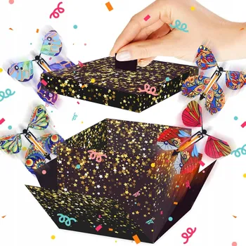 Dárková krabička Malá výbušná DIY dárková krabička s létajícími motýly jako dárek