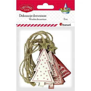 Vánoční dekorace / TITANUM DŘEVĚNÉ OZDOBY NA VÁNOČNÍ STROMEK VÁNOČNÍ SVÁTKY 413060