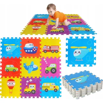 Pěnová podložka PUZZLE 9 DÍLŮ Vozidla 30x30 cm