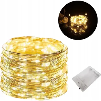 Vánoční dekorace Vánoční LED světýlka na drátku 2 m, 20 diod, na baterie, teplá bílá
