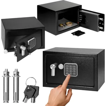 Trezor Domácí trezor s elektronickým zámkem + klíč, ocelový střední pancéřový trezor