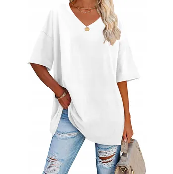 Dámská halenka Dámská Oversize Halenka s Krátkým Rukávem Letní Bílá Velikost S