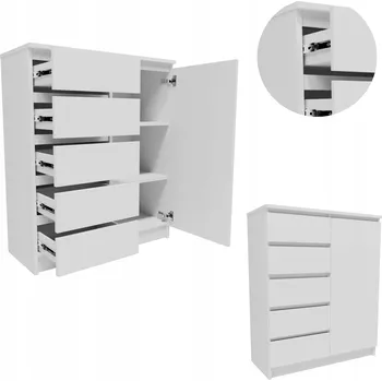 Komoda Komoda Matkam 80 x 35 x 97 cm bílá matná