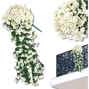 umělá květina Umělé květy květinová girlanda břečťan surfinie bílá 1 Ks dekorace