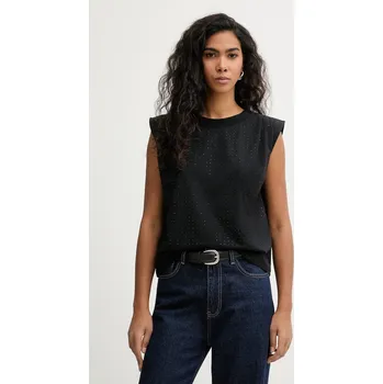 Bavlněný top Patrizia Pepe černá barva, 8M1801 J388 8M1801.J388 99X, vel. 36