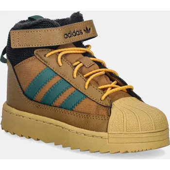Dívčí zimní obuv Dětské zimní boty adidas Originals SUPERSTAR WINTER TREK JQ0341 hnědá 82X, EUR 22