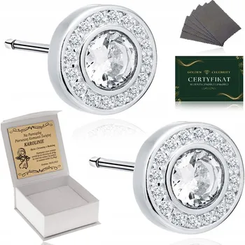 Náušnice STŘÍBRNÉ NÁUŠNICE KULATÉ PRO DÍVKU 925 KE SVATÉMU PŘIJÍMÁNÍ NA KŘTINY + GRAVÍROVÁNÍ