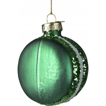 Vánoční dekorace Vánoční Koule skleněná makronky červená