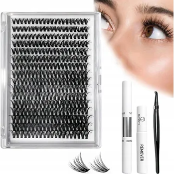 Umělé řasy LEPICÍ ŘASY STARTOVACÍ SADA DIY ŘASY 320 TRSŮ PREMIUM EFEKT WOW !!!