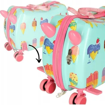 Cestovní kufr pro děti, příruční zavazadlo na kolečkách - zmrzlina, vysoká kvalita