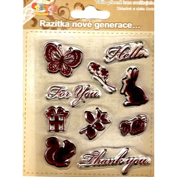 Dětské razítko Gelová razítka - jarní motivy, motýlek, zajíček, dárek