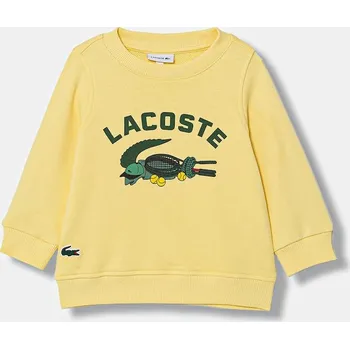 Chlapecká mikina Dětská bavlněná mikina Lacoste SJ4760 žlutá 10X, vel. 164