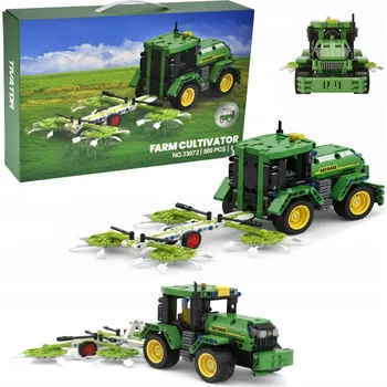 ostatní stavebnice SADA STAVEBNÍCH STAVEBNICE 500 DÍLŮ TRAKTOR KOMBAJN ZELENÁ COIL