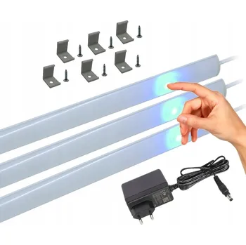 LED panel LED rohová lišta do nábytku, skříňky 3x20cm, NASTAVITELNÁ, Teplá bílá - 3500K