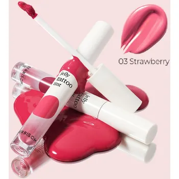 Rtěnka BERRISOM - Jelly Tattoo Tint 03 Strawberry - Dlouhotrvající hydratační tint na rty - 6 g