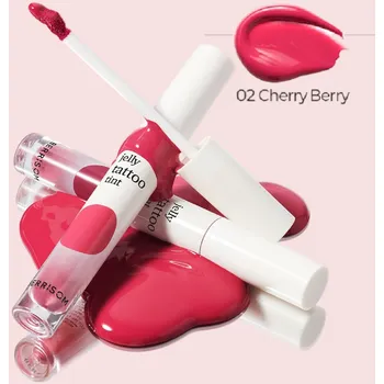 Rtěnka BERRISOM - Jelly Tattoo Tint 02 Cherry Berry - Dlouhotrvající hydratační tint na rty - 6 g