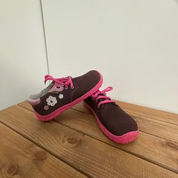 Dívčí tenisky Dětské celoroční boty - vínové s tkaničkou (B5512151), Fare bare Velikost: 28