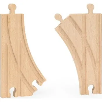 Vláček a vláčkodráha Dřevěné koleje dlouhá výhybka 2 kusy