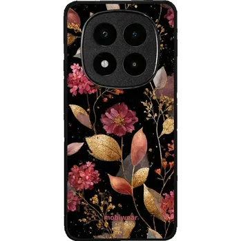 Lesklý kryt Mobiwear Glossy - Xiaomi POCO X7 - G171G Zlatavé lístky a květy (Prémiové lesklé pouzdro, obal, kryt Mobiwear Glossy na mobil Xiaomi POCO X7 - G171G Zlatavé lístky a květy, materiál Plast + TPU silikon - krytí po všech stranách, neošoupatelný)
