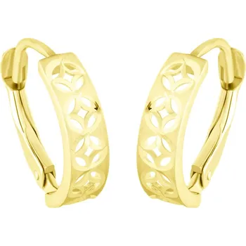 Náušnice GEMMAX Zlaté dámské náušnice s prořezávaným Vintage motivem – zlatý šperk ryzosti 585/1000 v Dárkovém balení s Certifikátem GLECN-02323
