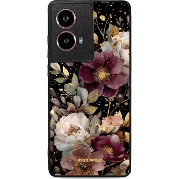 Pouzdro na mobilní telefon Lesklý kryt Mobiwear Glossy - Motorola Moto G85 5G - G169G Zlatavé kvítky (Prémiové lesklé pouzdro, obal, kryt Mobiwear Glossy na mobil Motorola Moto G85 5G - G169G Zlatavé kvítky, materiál Plast + TPU silikon - krytí po všech stranách, neošoupatelný)