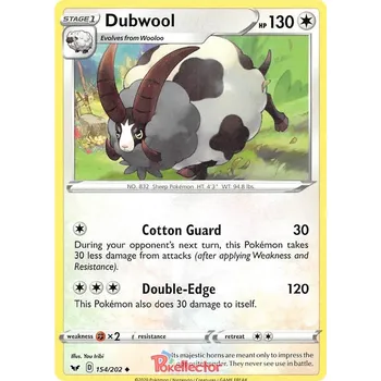 Karetní hra Dubwool 154/202 - Sword & Shield Typ karty: Reverse Holo