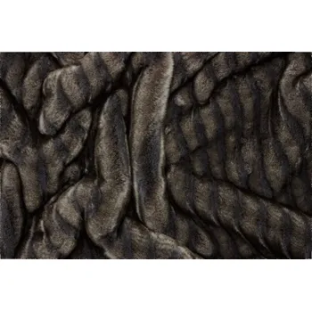 Umělá kožešina pruhy - Šedo hnědý melír