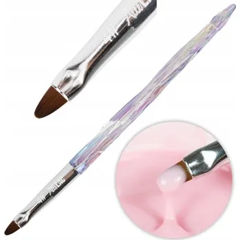 Kosmetický štětec Štětec na gel unicorn oválný AlleLac Č. 4