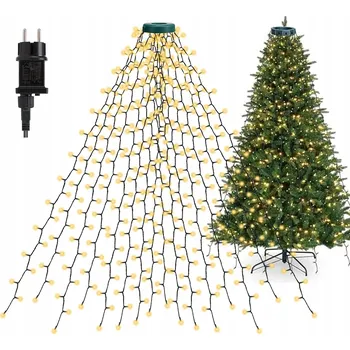 Vánoce Světelný řetěz na vánoční stromek 2 m, 400 LED, vánoční osvětlení, s kroužkem